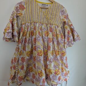 Fabindia Bright Yellow and Soft White Fabric